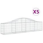 Cesti Gabbioni ad Arco 5 pz 200x30x40/60 cm Ferro Zincato