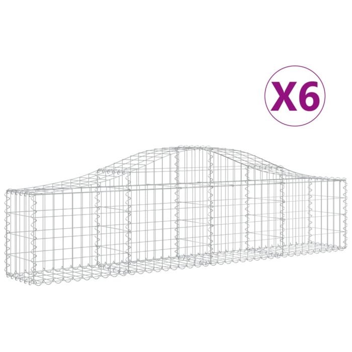 Cesti Gabbioni ad Arco 6 pz 200x30x40/60 cm Ferro Zincato - immagine 1