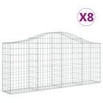 Cesti Gabbioni ad Arco 8 pz 200x30x80/100 cm Ferro Zincato