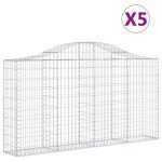 Cesti Gabbioni ad Arco 5 pz 200x30x100/120 cm Ferro Zincato