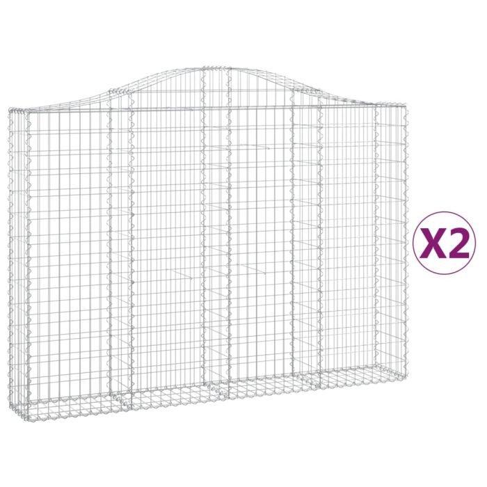 Cesti Gabbioni ad Arco 2 pz 200x30x140/160 cm Ferro Zincato - immagine 1