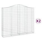 Cesti Gabbioni ad Arco 2 pz 200x30x160/180 cm Ferro Zincato