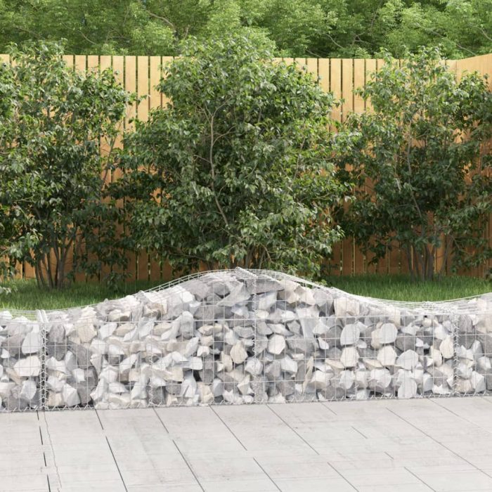 Cesti Gabbioni ad Arco 9 pz 200x50x40/60 cm Ferro Zincato - immagine 2