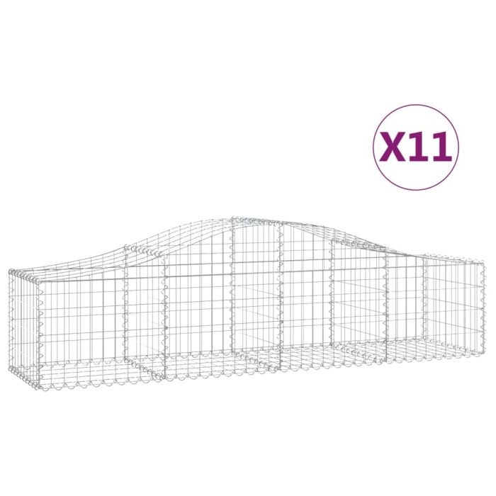Cesti Gabbioni ad Arco 11 pz 200x50x40/60 cm Ferro Zincato - immagine 1