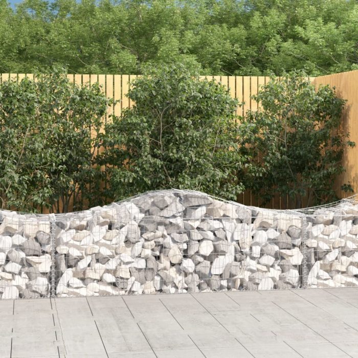 Cesti Gabbioni ad Arco 6 pz 200x50x60/80 cm Ferro Zincato - immagine 2