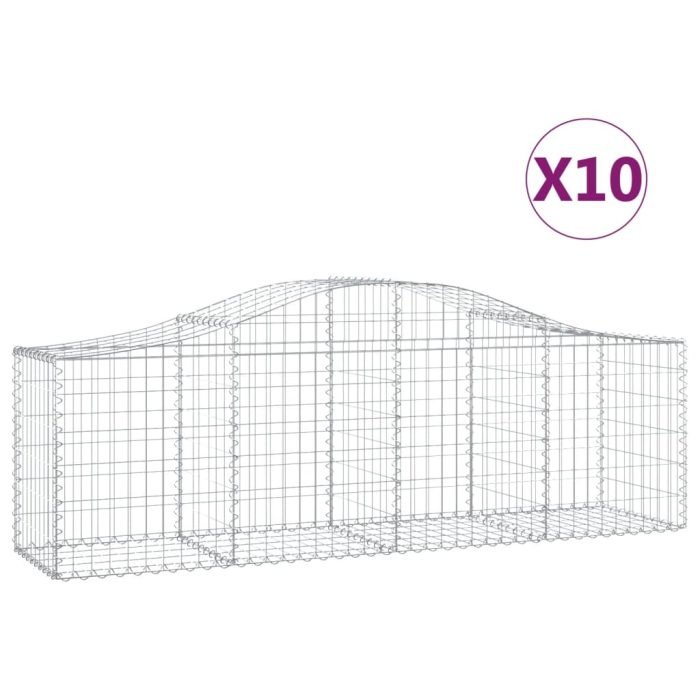 Cesti Gabbioni ad Arco 10 pz 200x50x60/80 cm Ferro Zincato - immagine 1