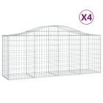 Cesti Gabbioni ad Arco 4 pz 200x50x80/100 cm Ferro Zincato