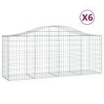 Cesti Gabbioni ad Arco 6 pz 200x50x80/100 cm Ferro Zincato