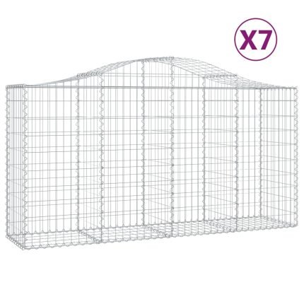 Cesti Gabbioni ad Arco 7 pz 200x50x100/120 cm Ferro Zincato