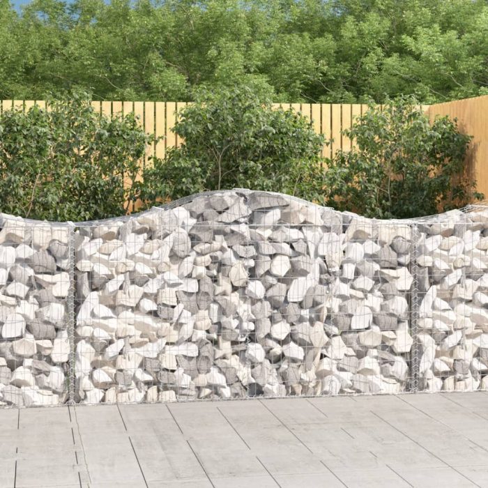 Cesti Gabbioni ad Arco 7 pz 200x50x100/120 cm Ferro Zincato - immagine 2