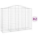 Cesti Gabbioni ad Arco 2 pz 200x50x140/160 cm Ferro Zincato