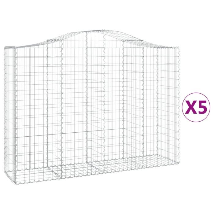 Cesti Gabbioni ad Arco 5 pz 200x50x140/160 cm Ferro Zincato - immagine 1
