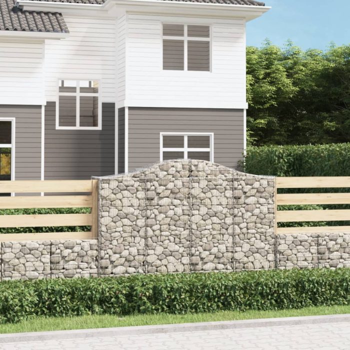 Cesti Gabbioni ad Arco 6 pz 200x50x140/160 cm Ferro Zincato - immagine 2