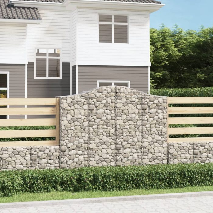 Cesti Gabbioni ad Arco 4 pz 200x50x160/180 cm Ferro Zincato - immagine 2