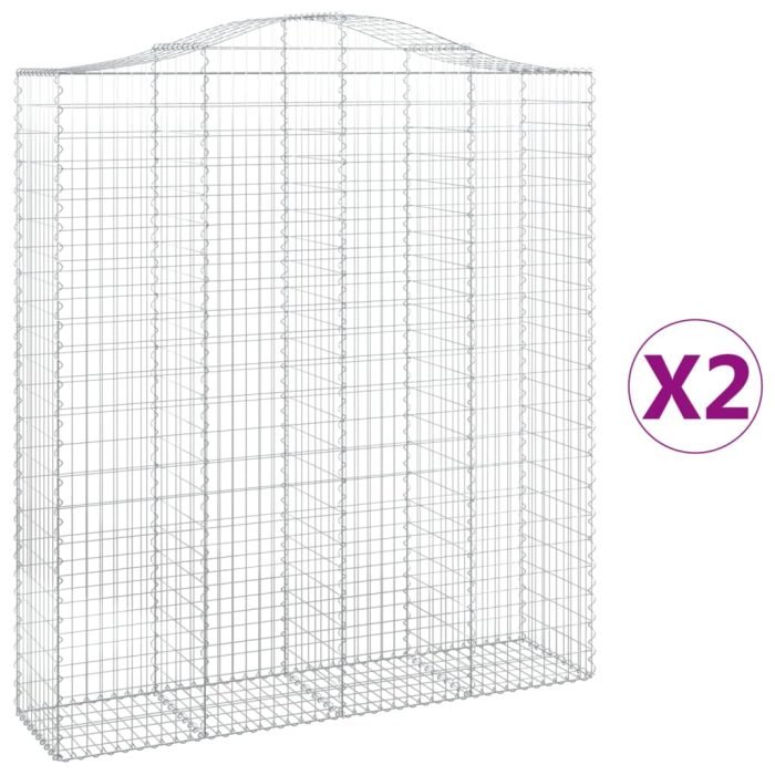 Cesti Gabbioni ad Arco 2 pz 200x50x220/240 cm Ferro Zincato - immagine 1