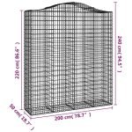 Cesti Gabbioni ad Arco 2 pz 200x50x220/240 cm Ferro Zincato - immagine 5