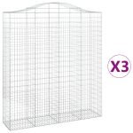 Cesti Gabbioni ad Arco 3 pz 200x50x220/240 cm Ferro Zincato