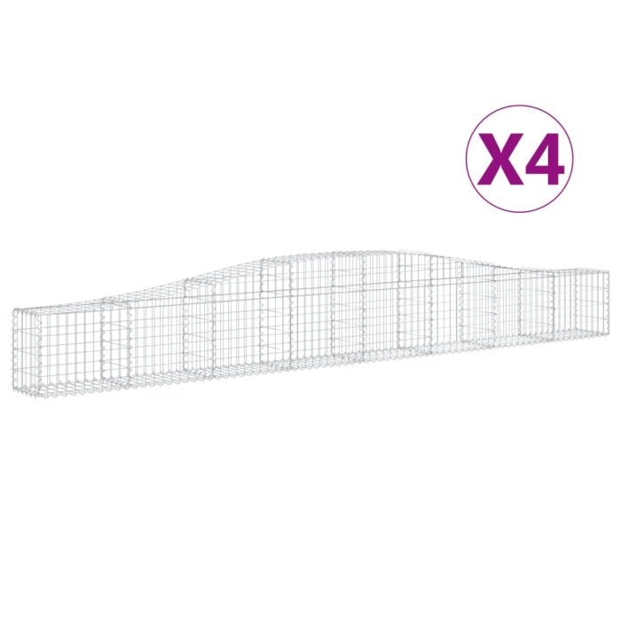 Cesti Gabbioni ad Arco 4 pz 400x30x40/60 cm Ferro Zincato - immagine 1