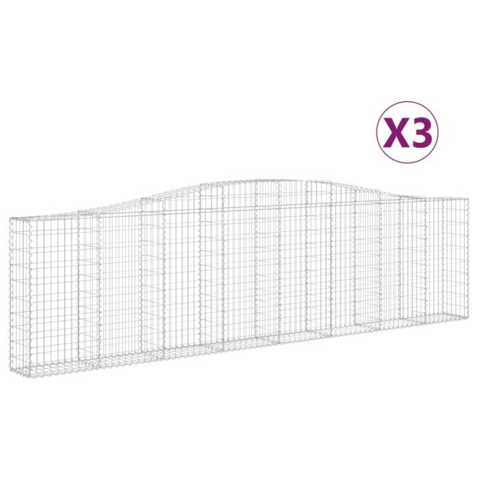 Cesti Gabbioni ad Arco 3 pz 400x30x100/120 cm Ferro Zincato - immagine 1