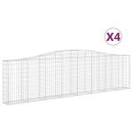 Cesti Gabbioni ad Arco 4 pz 400x30x100/120 cm Ferro Zincato