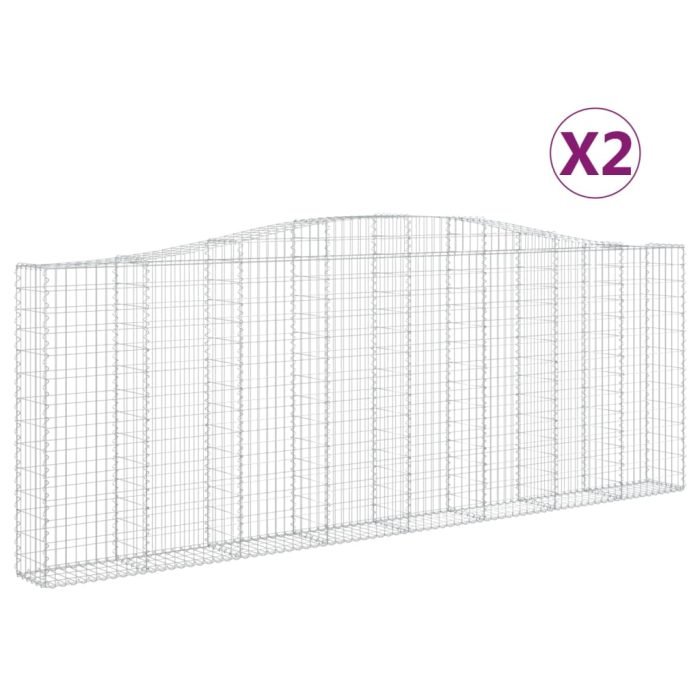 Cesti Gabbioni ad Arco 2 pz 400x30x140/160 cm Ferro Zincato - immagine 1