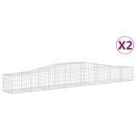 Cesti Gabbioni ad Arco 2 pz 400x50x40/60 cm Ferro Zincato