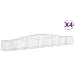 Cesti Gabbioni ad Arco 4 pz 400x50x40/60 cm Ferro Zincato
