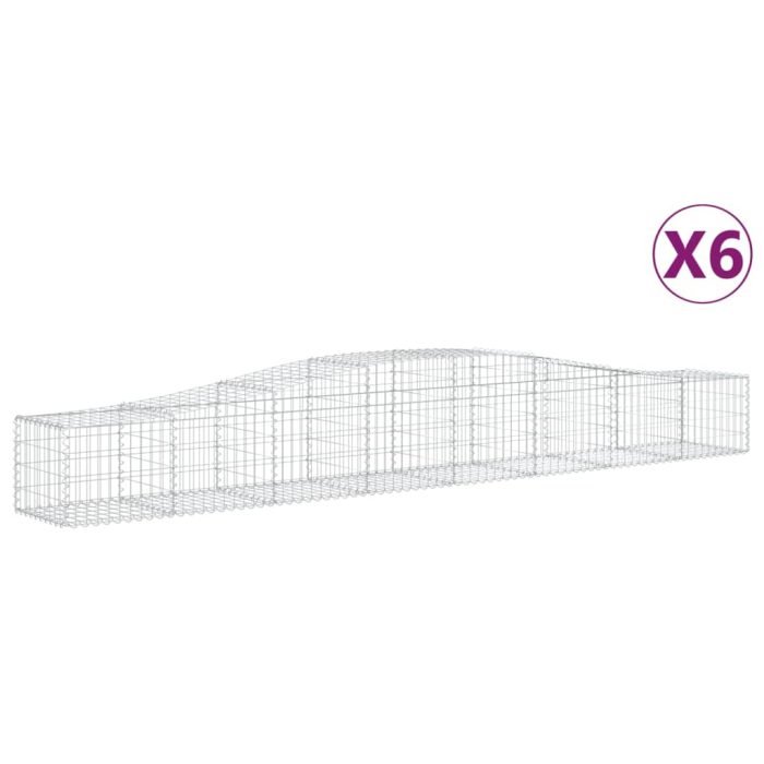 Cesti Gabbioni ad Arco 6 pz 400x50x40/60 cm Ferro Zincato - immagine 1