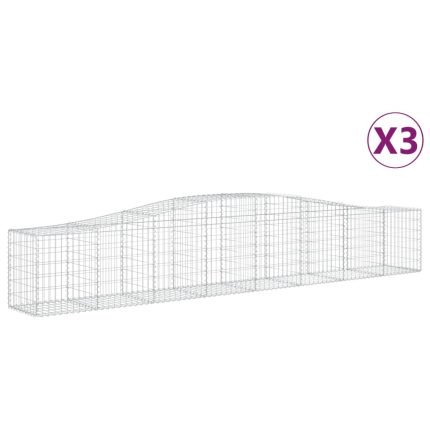 Cesti Gabbioni ad Arco 3 pz 400x50x60/80 cm Ferro Zincato