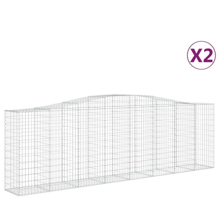 Cesti Gabbioni ad Arco 2 pz 400x50x120/140 cm Ferro Zincato - immagine 1