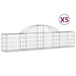 Cesti Gabbioni ad Arco 5 pz 200x30x40/60 cm Ferro Zincato