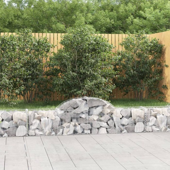 Cesti Gabbioni ad Arco 5 pz 200x30x40/60 cm Ferro Zincato - immagine 2