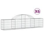 Cesti Gabbioni ad Arco 6 pz 200x30x40/60 cm Ferro Zincato