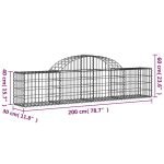 Cesti Gabbioni ad Arco 6 pz 200x30x40/60 cm Ferro Zincato - immagine 5