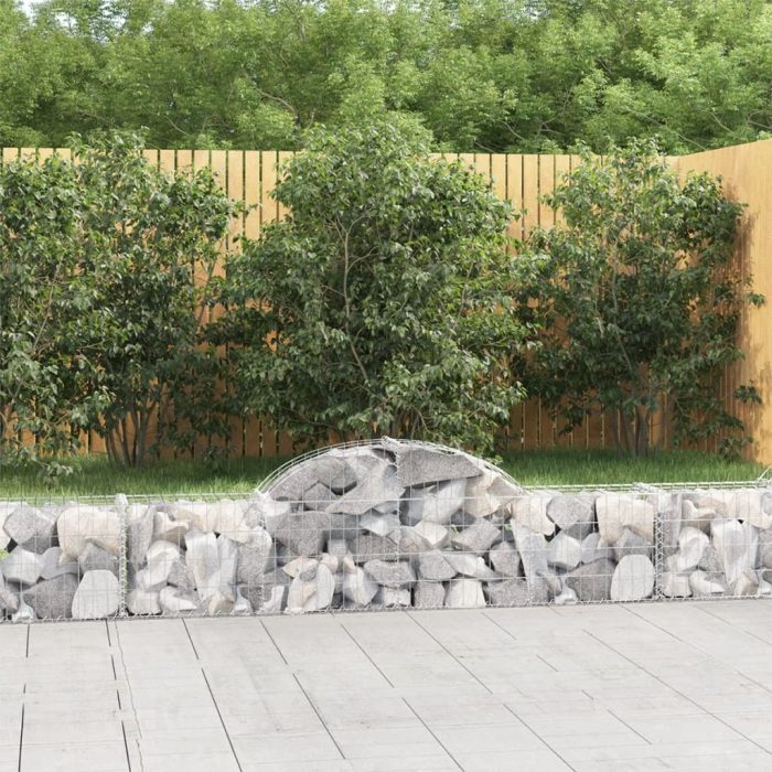 Cesti Gabbioni ad Arco 6 pz 200x30x40/60 cm Ferro Zincato - immagine 2