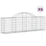 Cesti Gabbioni ad Arco 6 pz 200x30x60/80 cm Ferro Zincato