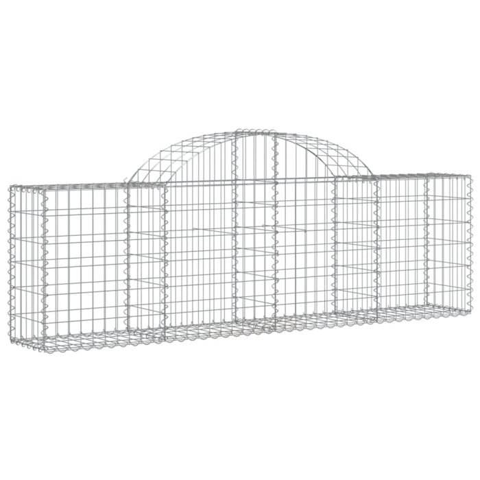 Cesti Gabbioni ad Arco 7 pz 200x30x60/80 cm Ferro Zincato - immagine 3