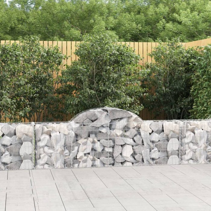 Cesti Gabbioni ad Arco 7 pz 200x30x60/80 cm Ferro Zincato - immagine 2
