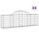 Cesti Gabbioni ad Arco 8 pz 200x30x60/80 cm Ferro Zincato