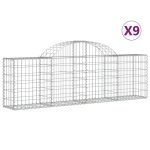 Cesti Gabbioni ad Arco 9 pz 200x30x60/80 cm Ferro Zincato