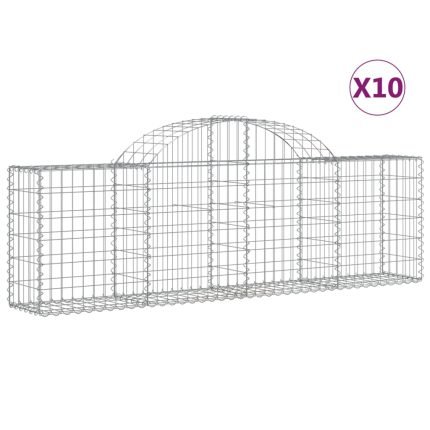 Cesti Gabbioni ad Arco 10 pz 200x30x60/80 cm Ferro Zincato