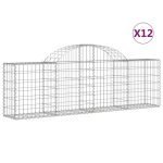 Cesti Gabbioni ad Arco 12 pz 200x30x60/80 cm Ferro Zincato