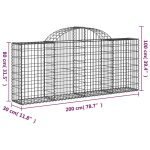 Cesti Gabbioni ad Arco 8 pz 200x30x80/100 cm Ferro Zincato - immagine 5