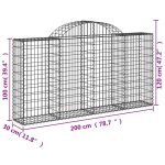 Cesti Gabbioni ad Arco 5 pz 200x30x100/120 cm Ferro Zincato - immagine 5