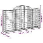 Cesti Gabbioni ad Arco 6 pz 200x30x100/120 cm Ferro Zincato - immagine 5