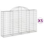 Cesti Gabbioni ad Arco 5 pz 200x30x120/140 cm Ferro Zincato