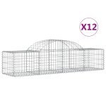 Cesti Gabbioni ad Arco 12 pz 200x50x40/60 cm Ferro Zincato