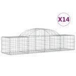 Cesti Gabbioni ad Arco 14 pz 200x50x40/60 cm Ferro Zincato