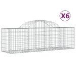 Cesti Gabbioni ad Arco 6 pz 200x50x60/80 cm Ferro Zincato