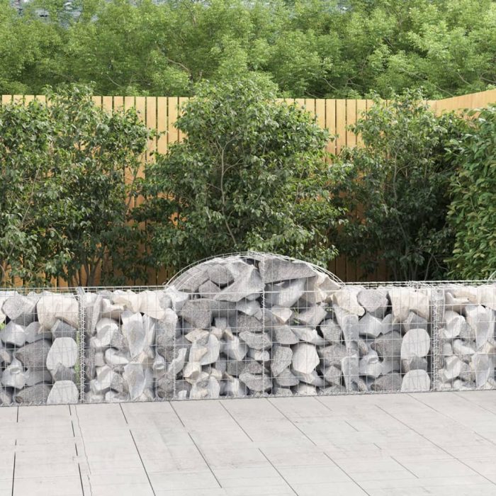 Cesti Gabbioni ad Arco 6 pz 200x50x60/80 cm Ferro Zincato - immagine 2
